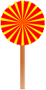 A red and yellow lollipop