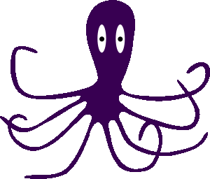 A cute purple octopus