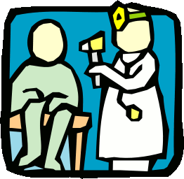 A doctor examining a patient
