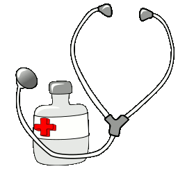 A stethoscope and a pill bottle