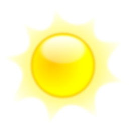 A bright-yellow sun